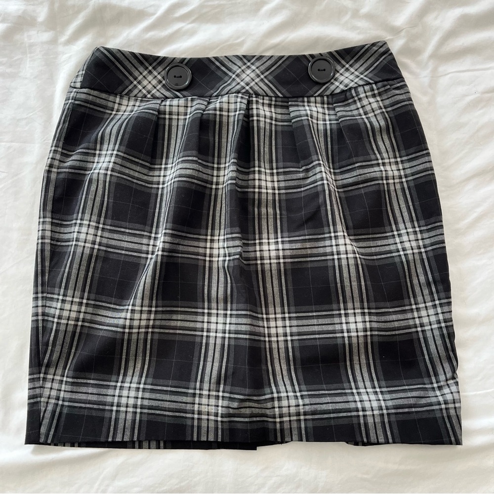 Iz Byer California Black and White Pleated Mini Skirt Casual